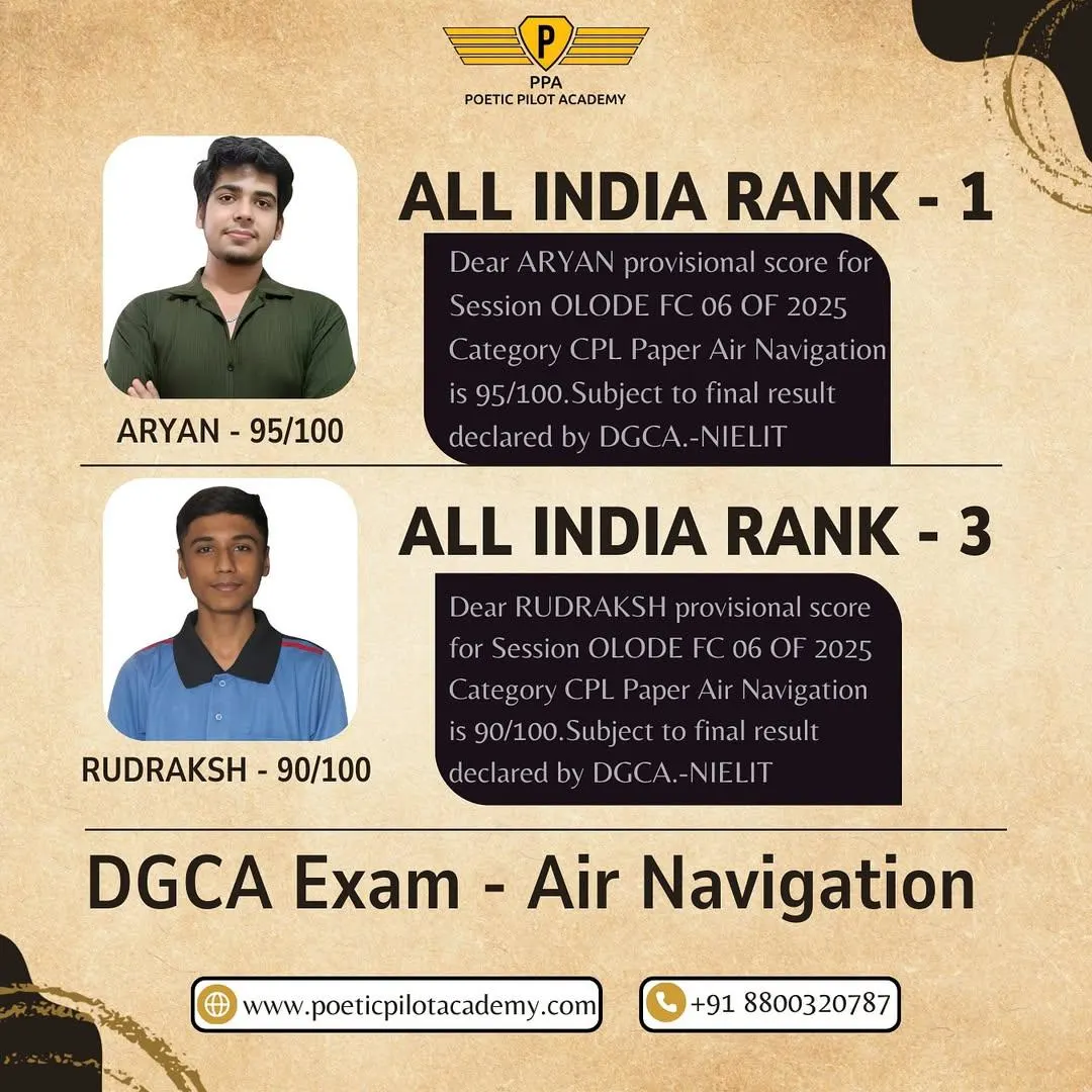DGCA CPL topper from Poetic Pilot Academy