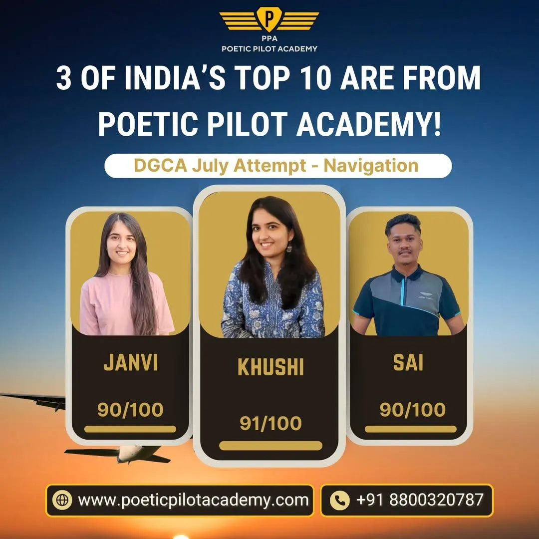 DGCA CPL Technical General topper at Poetic Pilot Academy